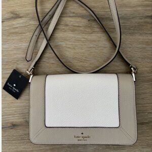Kate Spade Lena Crossbody KH792 Light Sand Pebbled Leather NWT